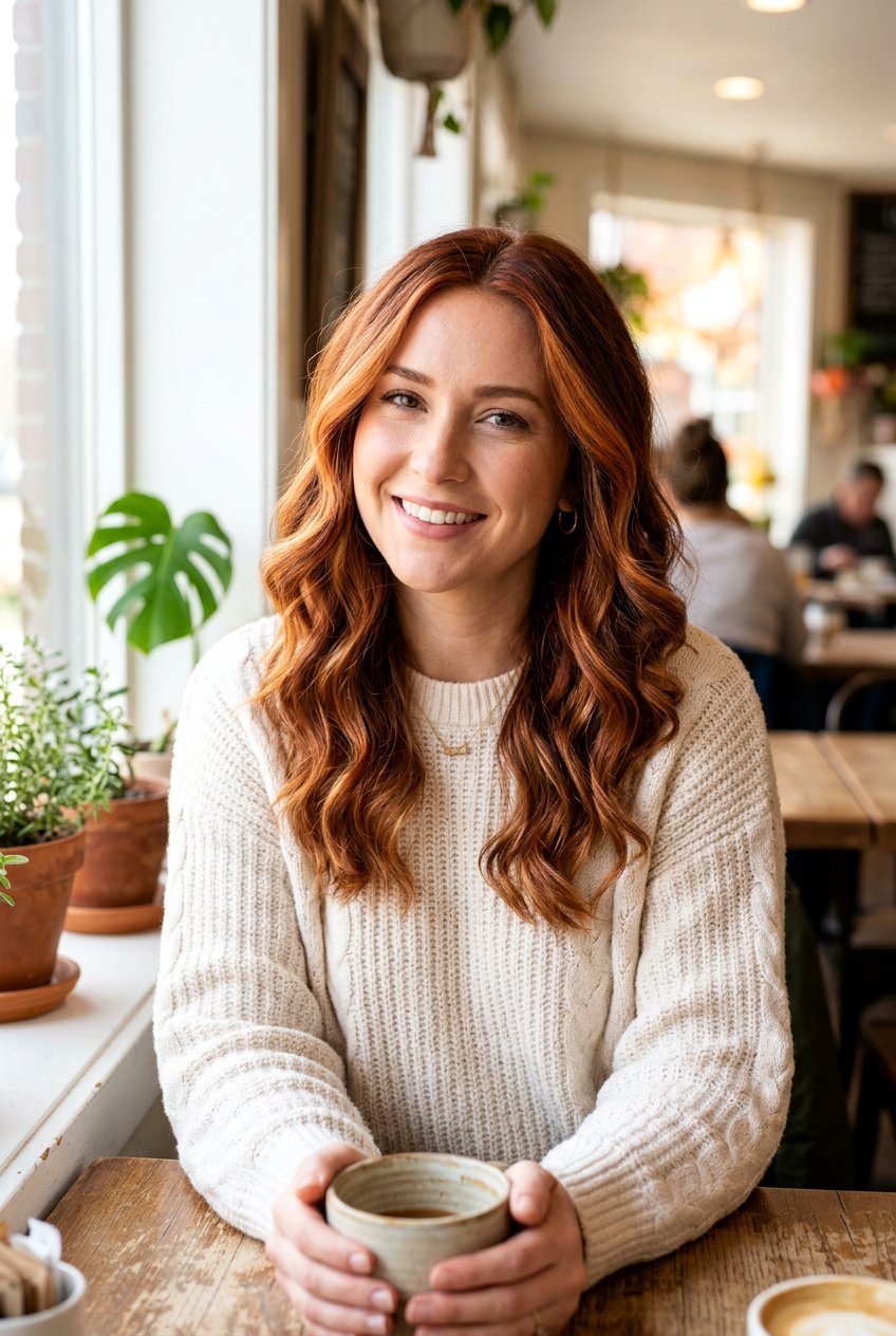 Pumpkin Spice Highlights On Shoulder Length Hair - 20 autumn pumpkin spice highlights - 20 autumn pumpkin spice highlights