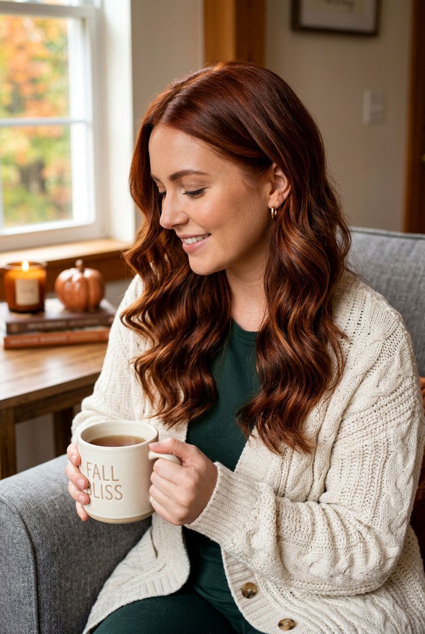 Pumpkin Spice Lowlights On Red Hair - 20 autumn pumpkin spice highlights - 20 autumn pumpkin spice highlights