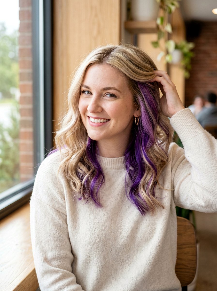 Purple Peekaboo Hair On Blonde Hair - 20 purple peekaboo hair color - 20 purple peekaboo hair color