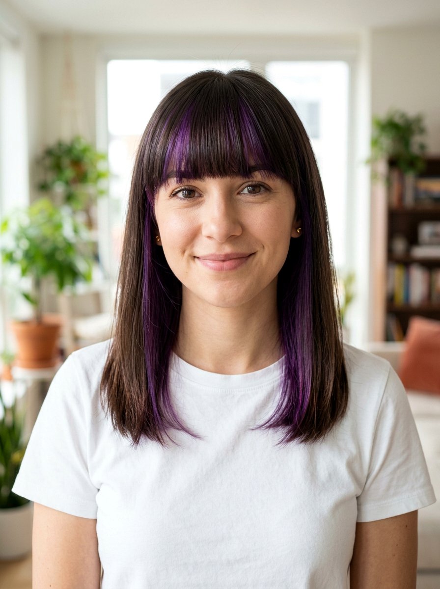 Purple Peekaboo Highlights In Bangs - 20 purple peekaboo hair color - 20 purple peekaboo hair color