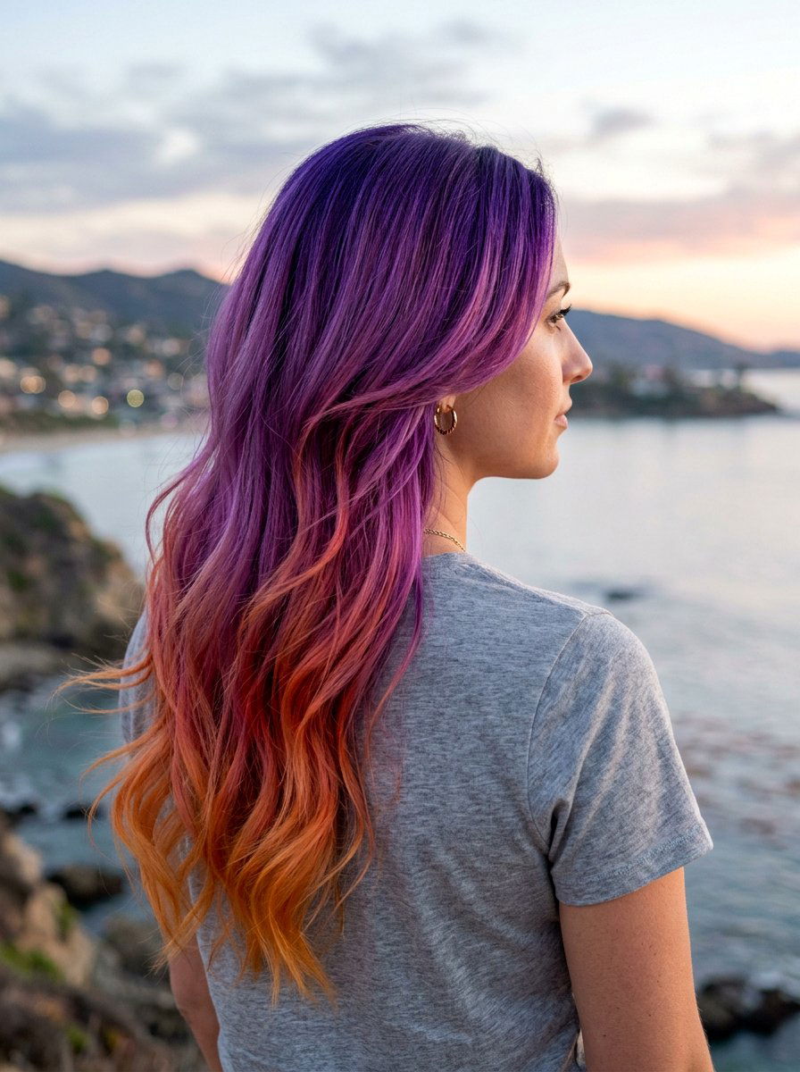 Purple Sunset Ombre Hair - 20 sunset ombre hair color - 20 sunset ombre hair color