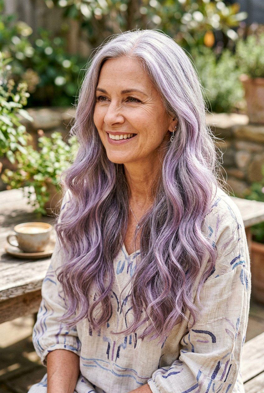 Purple Toned Balayage for Gray Blending - 20 balayage for gray blending - 20 balayage for gray blending
