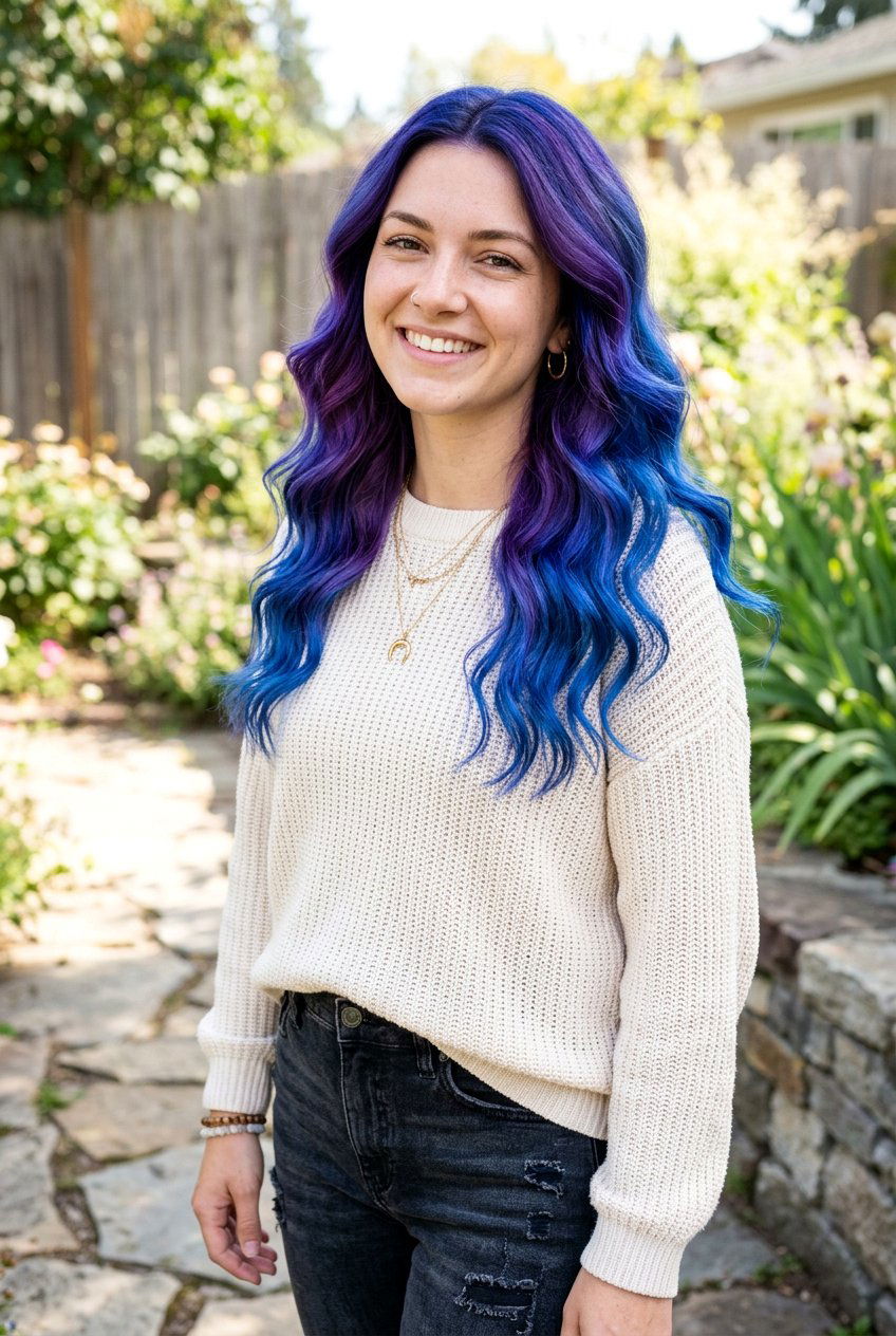 Purple and Blue Galaxy Hair Color - 20 galaxy hair color ideas - 20 galaxy hair color ideas