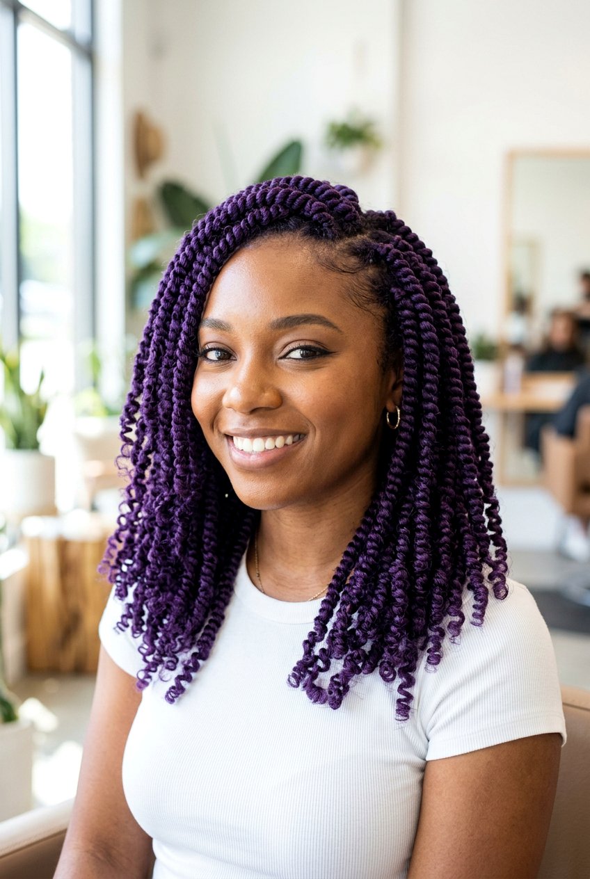 Purple spring twist - 20 spring twist hairstyles - 20 spring twist hairstyles