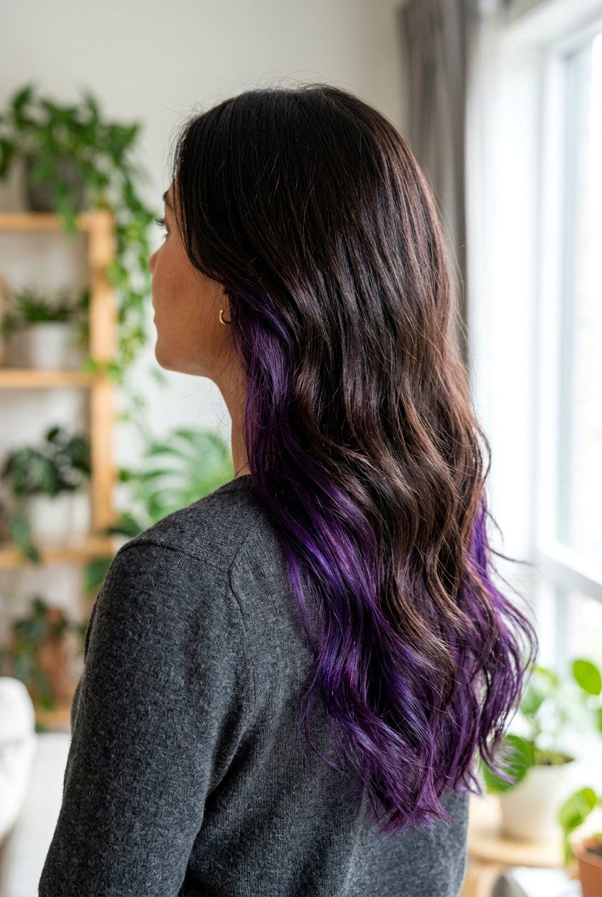Purple underlayer hair - 20 hidden color under hair - 20 hidden color under hair