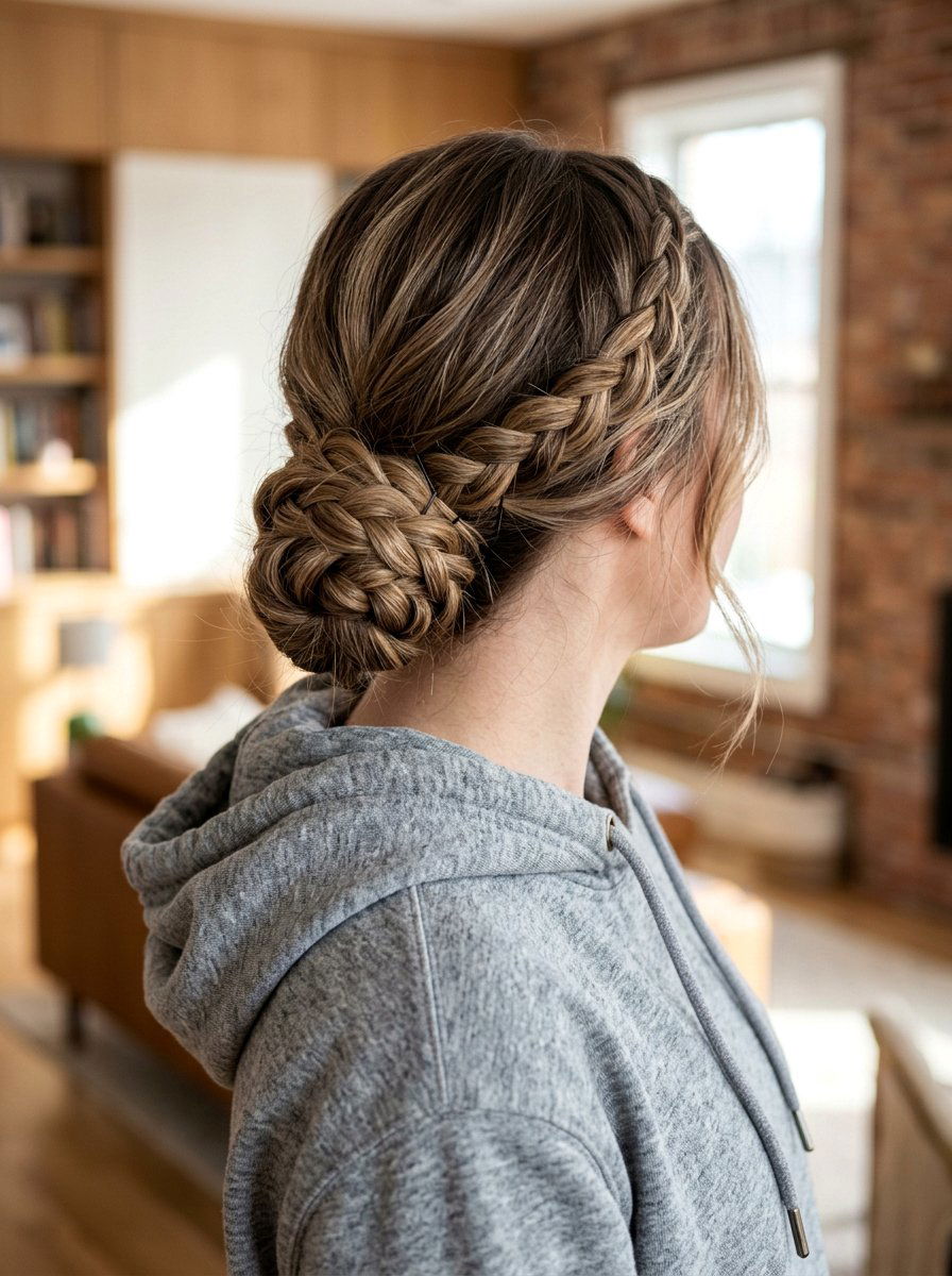 Quick Braided Updo - 20 quick hairstyle for gym mornings - 20 quick hairstyle for gym mornings