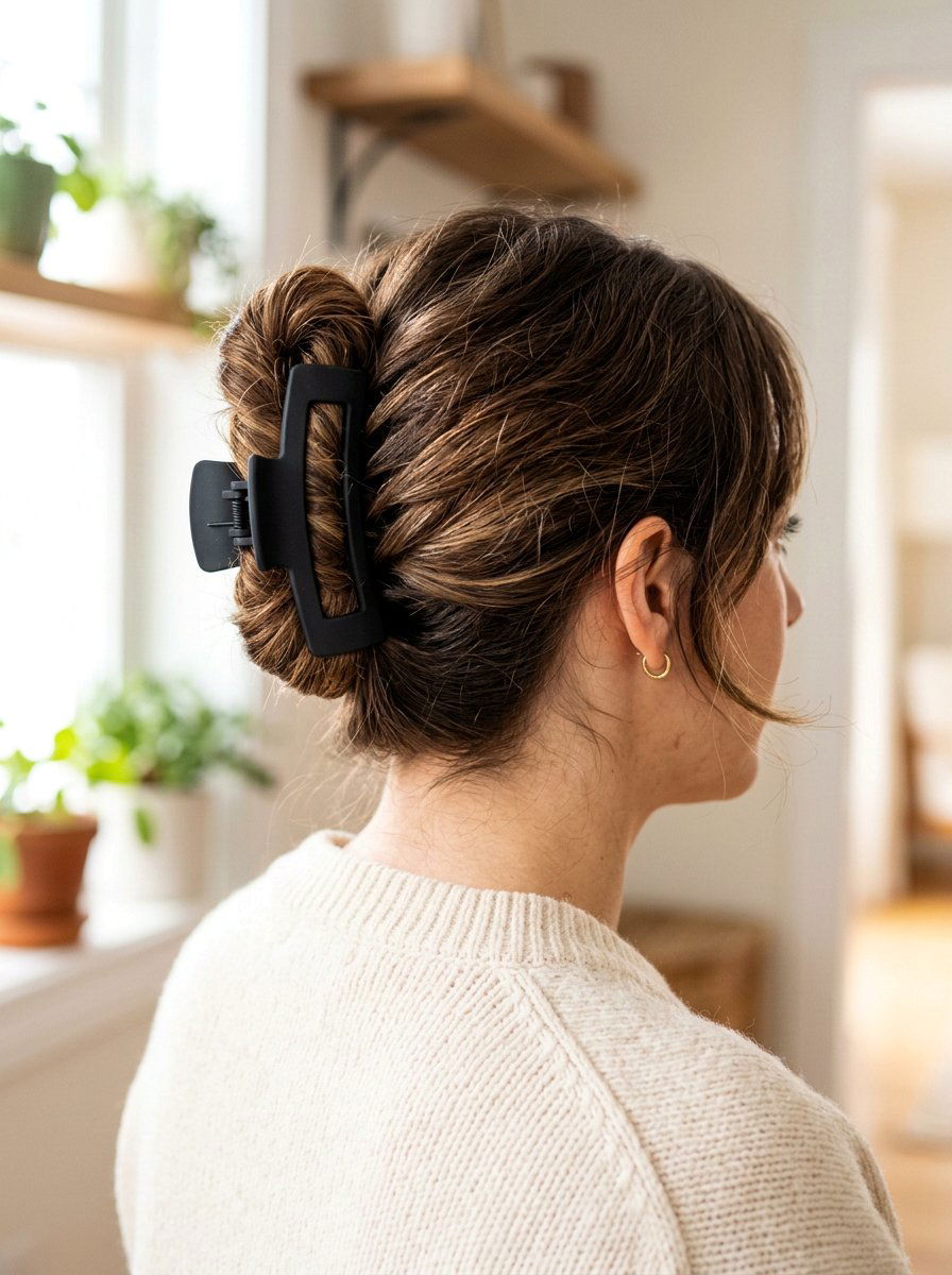 Quick Claw Clip Updo - 20 easy hairstyle for office rush