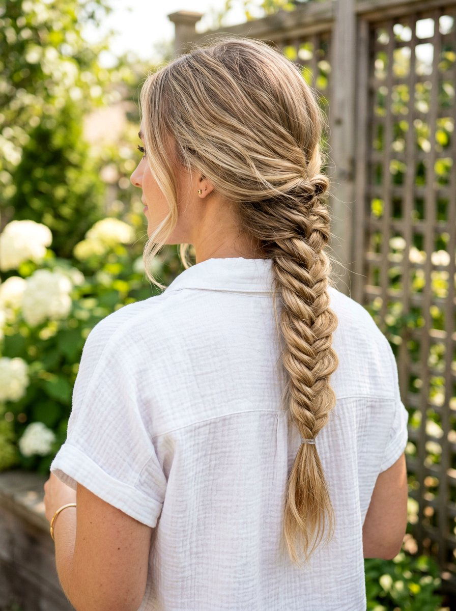 Quick Fishtail Braid - 20 quick hairstyle for office commute - 20 quick hairstyle for office commute