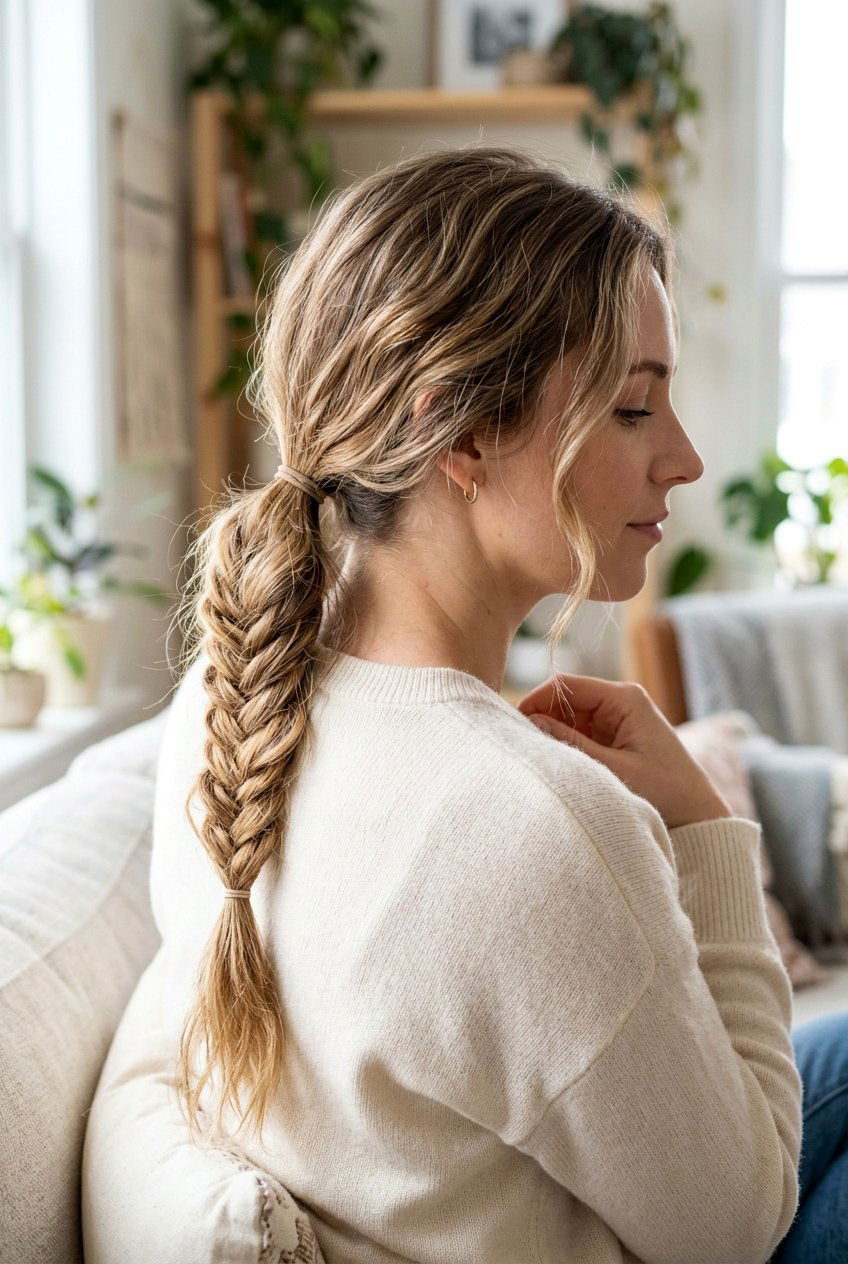 Quick Fishtail Braid Pony - 20 one minute hairstyles - 20 one minute hairstyles