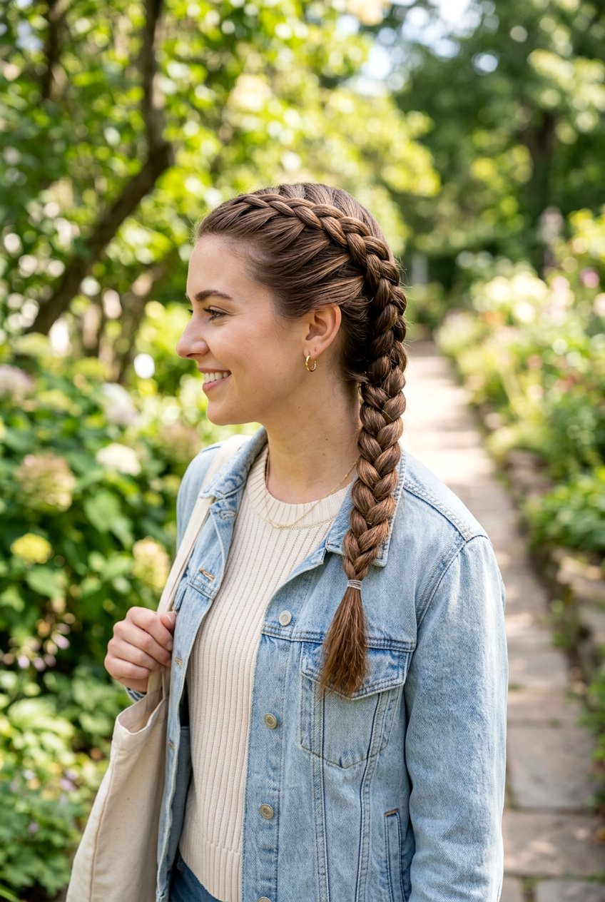 Quick French Braid Hairstyle - 20 lazy college hairstyles - 20 lazy college hairstyles