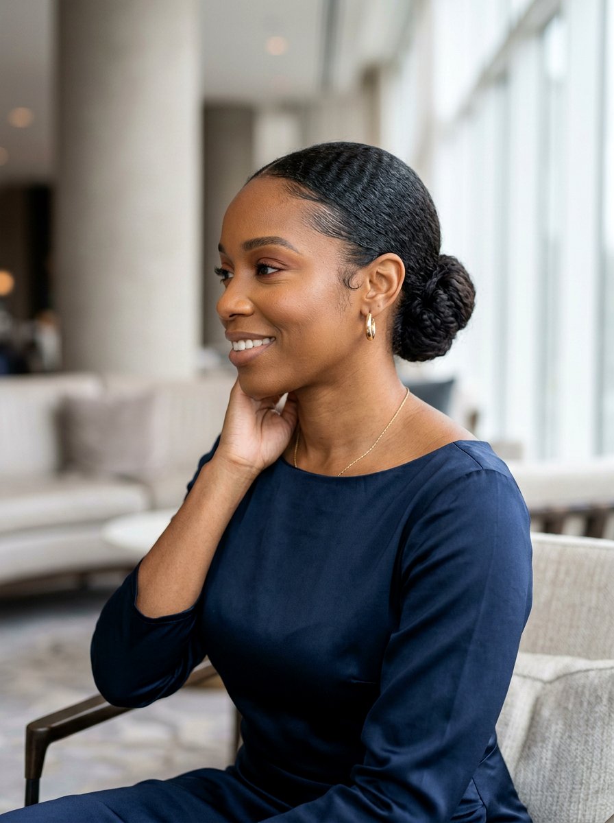 Quick Low Bun For Natural Hair - 20 quick hairstyle for natural black hair - 20 quick hairstyle for natural black hair