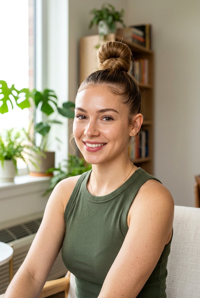 Quick Top Knot - 20 exam week easy hairstyles - 20 exam week easy hairstyles