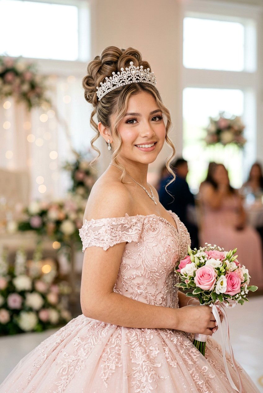 Quinceanera Classic High Updo - 20 quinceanera hairstyles - 20 quinceanera hairstyles