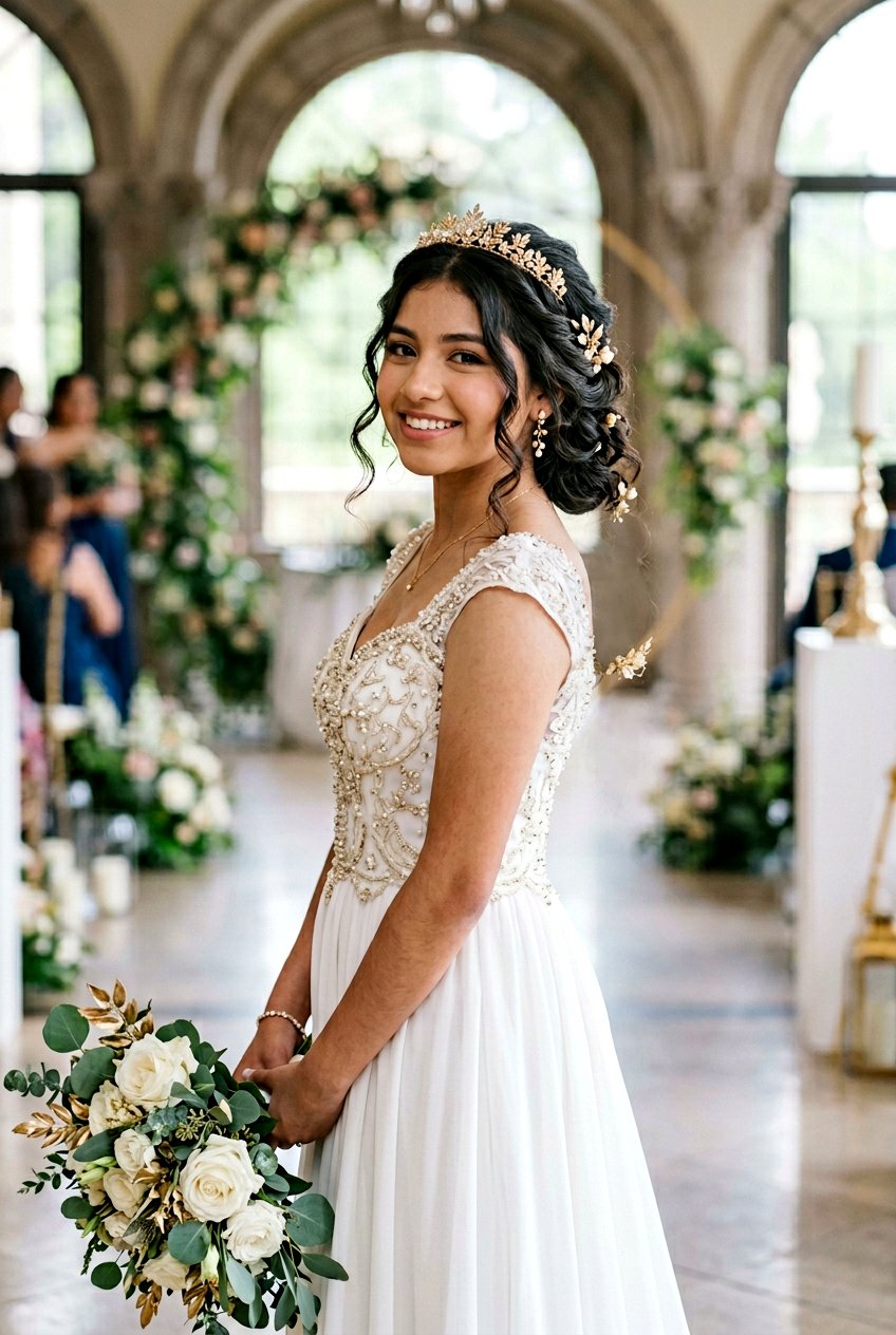 Quinceanera Greek Inspired Updo Hairstyle - 20 quinceanera hairstyles - 20 quinceanera hairstyles