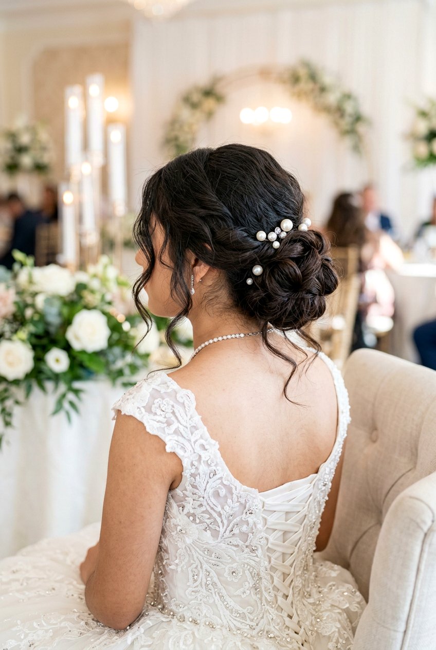 Quinceanera Low Chignon Hairstyle - 20 quinceanera hairstyles - 20 quinceanera hairstyles