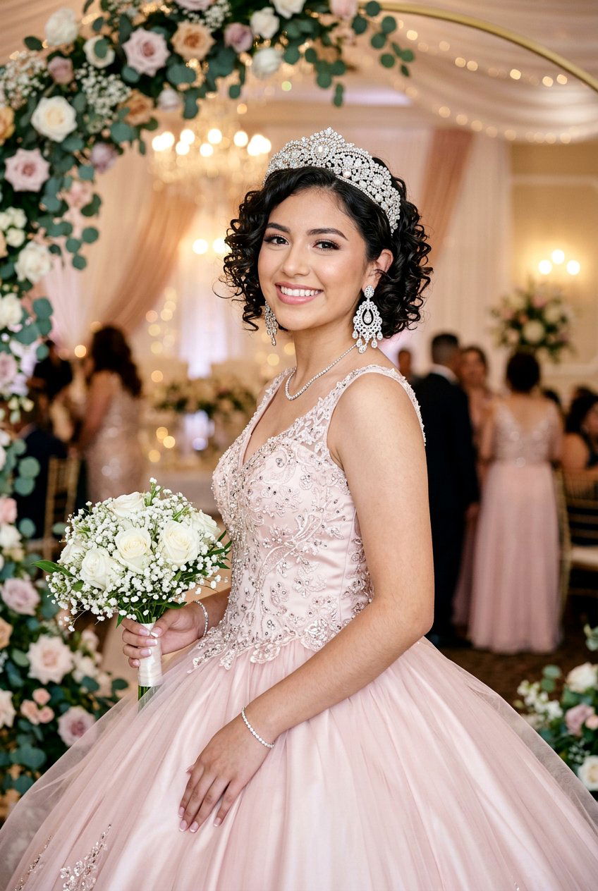 Quinceanera Short Hair Down Hairstyle - 20 quinceanera hairstyles - 20 quinceanera hairstyles