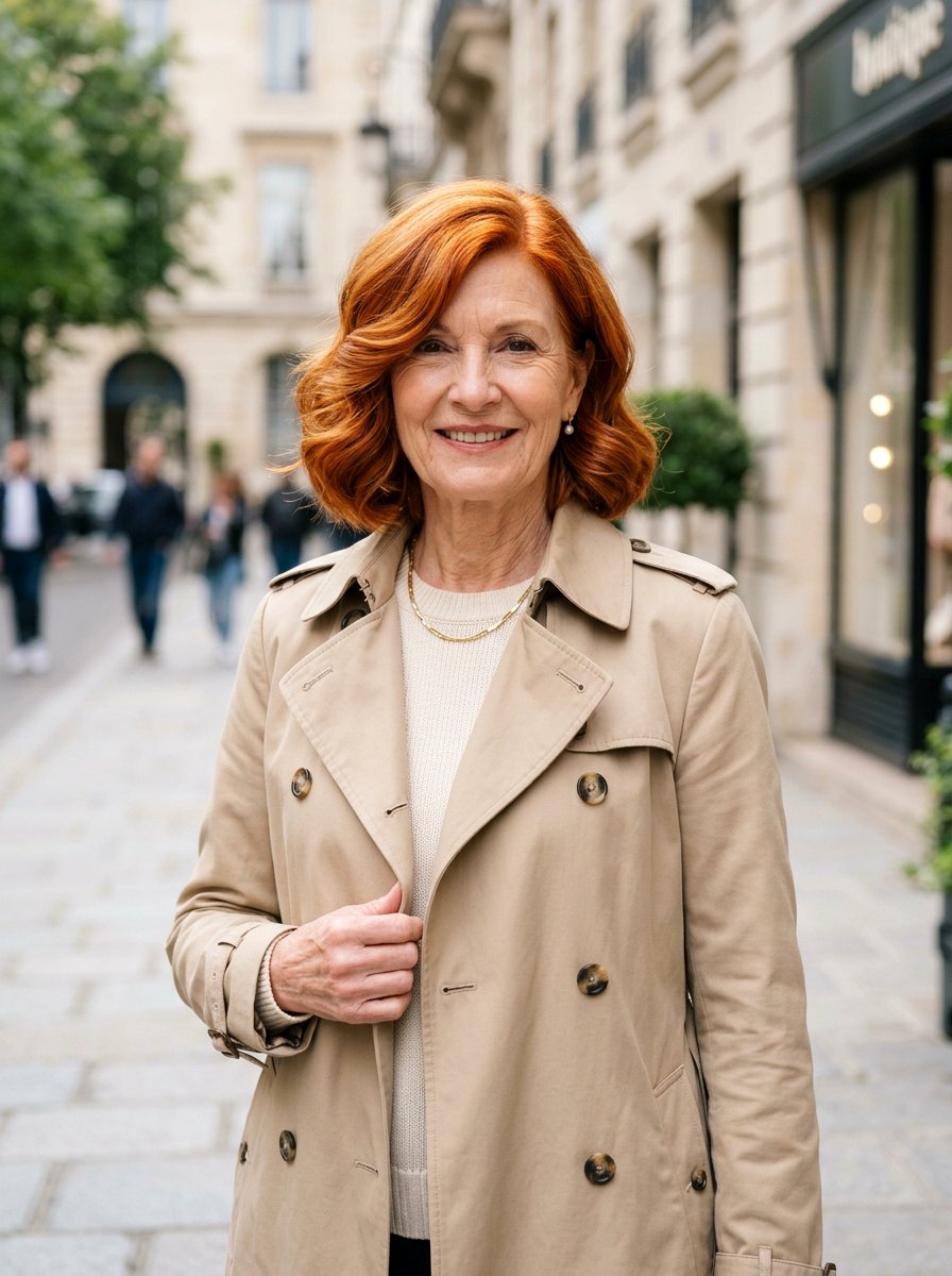 Radiant Copper Side Parted Bob - 20 side parted bob for older women - 20 side parted bob for older women