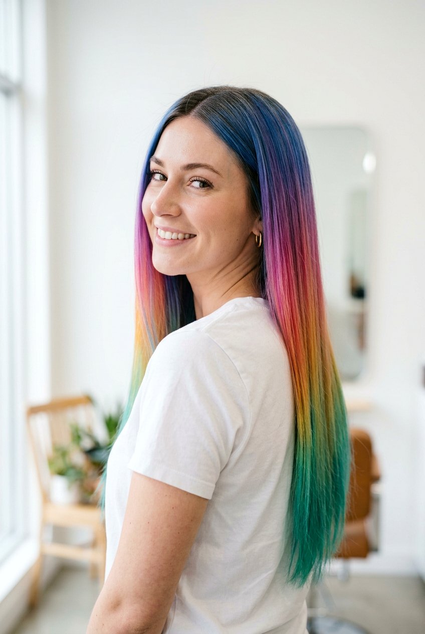 Rainbow Color Melt Hair Color - 20 rainbow hair color ideas - 20 rainbow hair color ideas