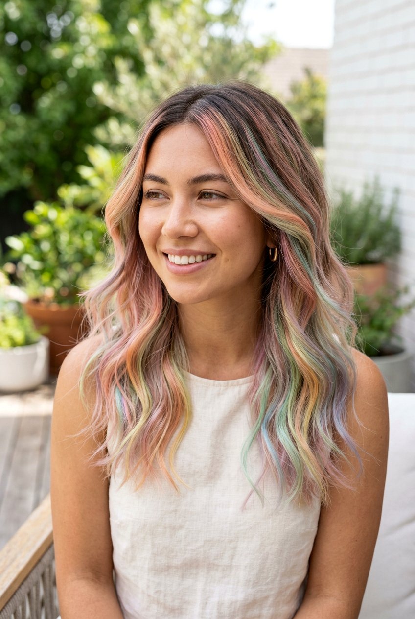 Rainbow French Balayage Hair Color - 20 rainbow hair color ideas - 20 rainbow hair color ideas