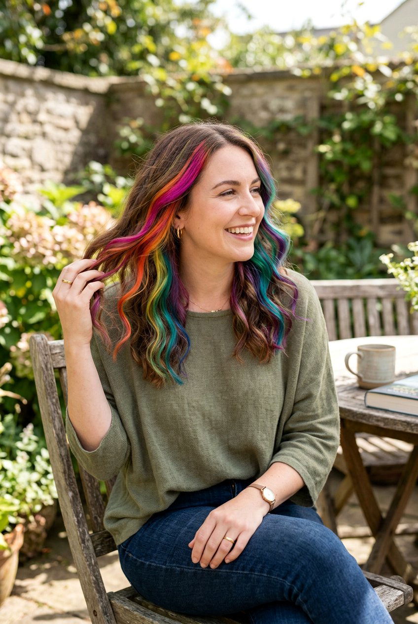Rainbow Highlights Hair Color - 20 rainbow hair color ideas - 20 rainbow hair color ideas