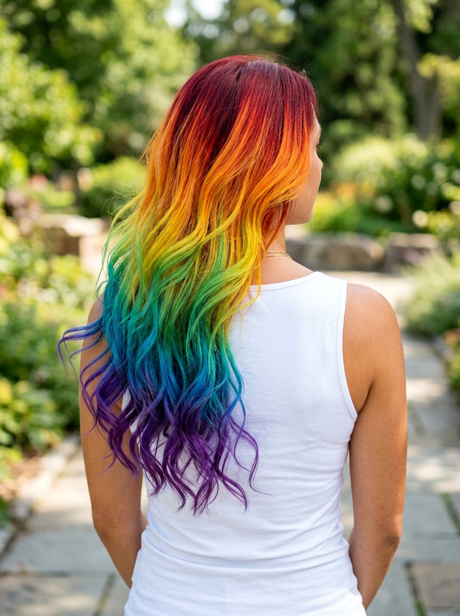 Rainbow Ombre Hair Color - 20 rave hair color ideas - 20 rave hair color ideas