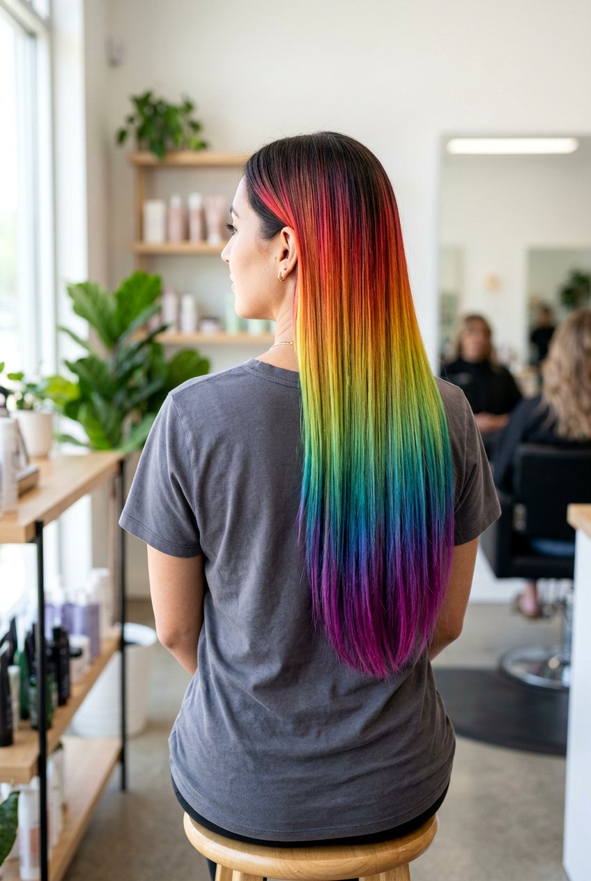 Rainbow Ombre Hair Color - 20 rainbow hair color ideas - 20 rainbow hair color ideas