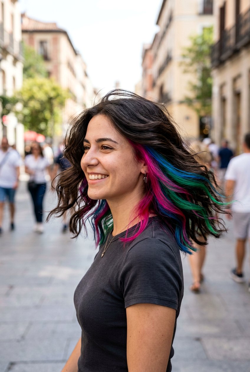 Rainbow Underlights Hair Color - 20 rainbow hair color ideas - 20 rainbow hair color ideas