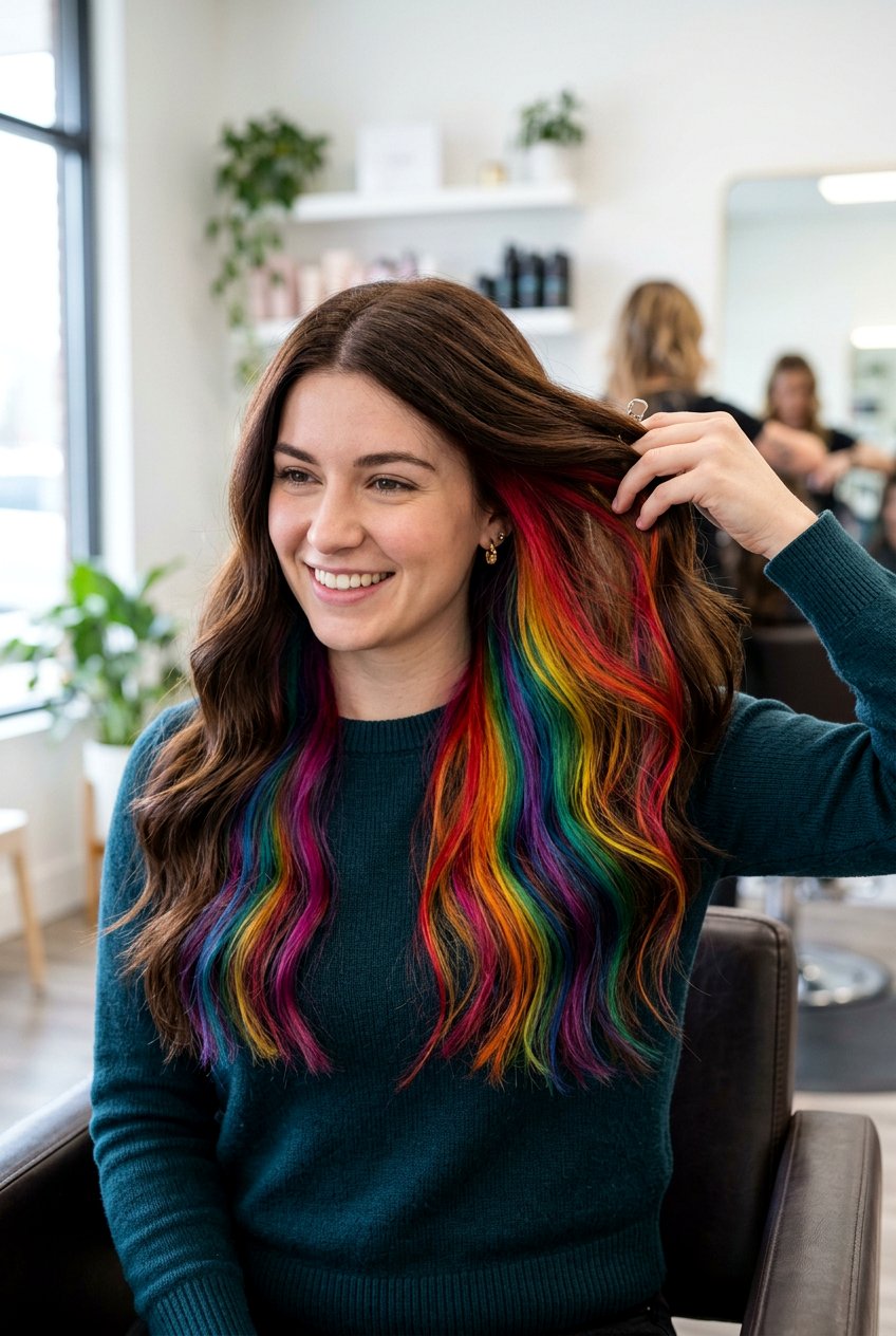 Rainbow peekaboo hair - 20 peekaboo hair color - 20 peekaboo hair color