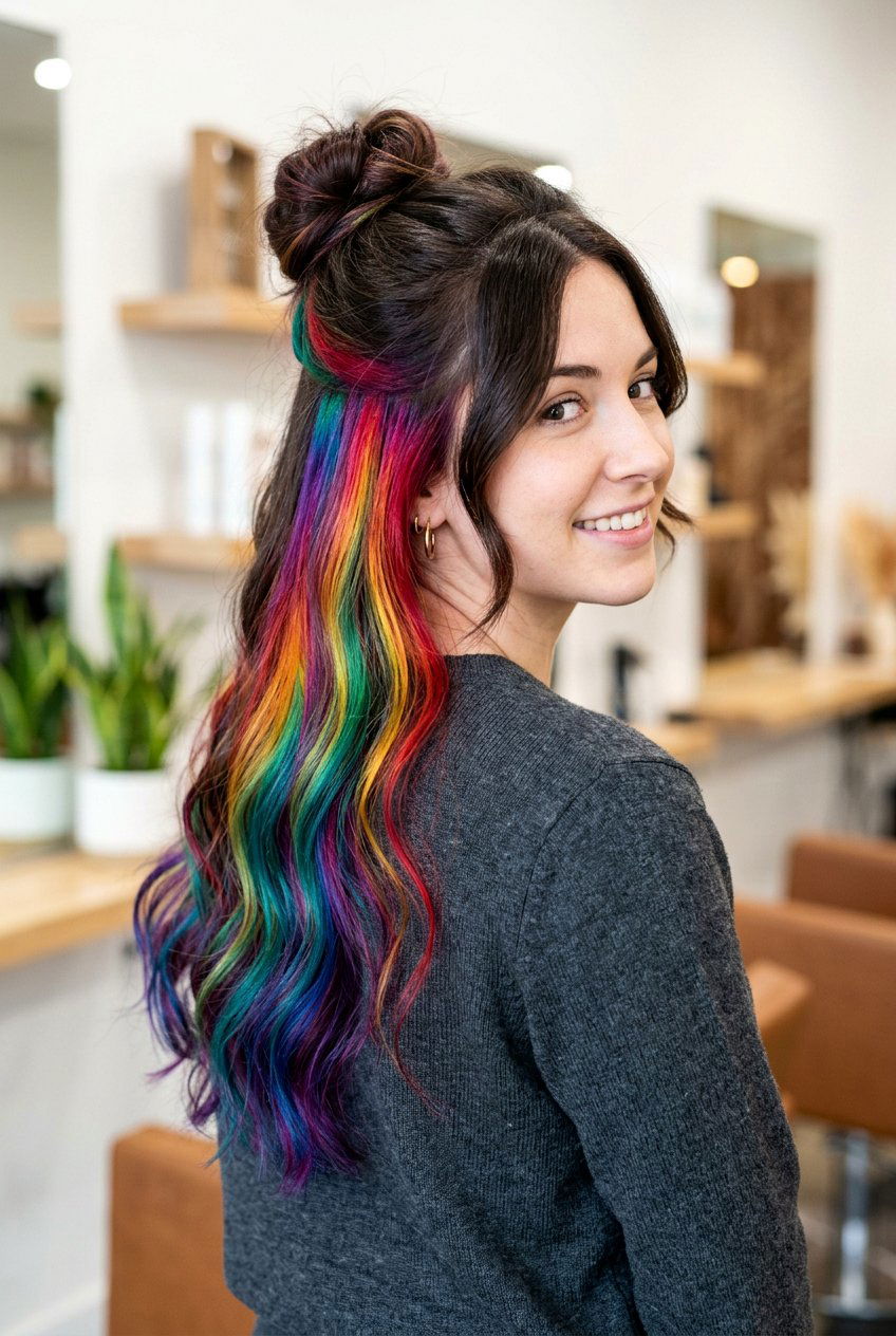 Rainbow underlight hair - 20 hidden color under hair - 20 hidden color under hair