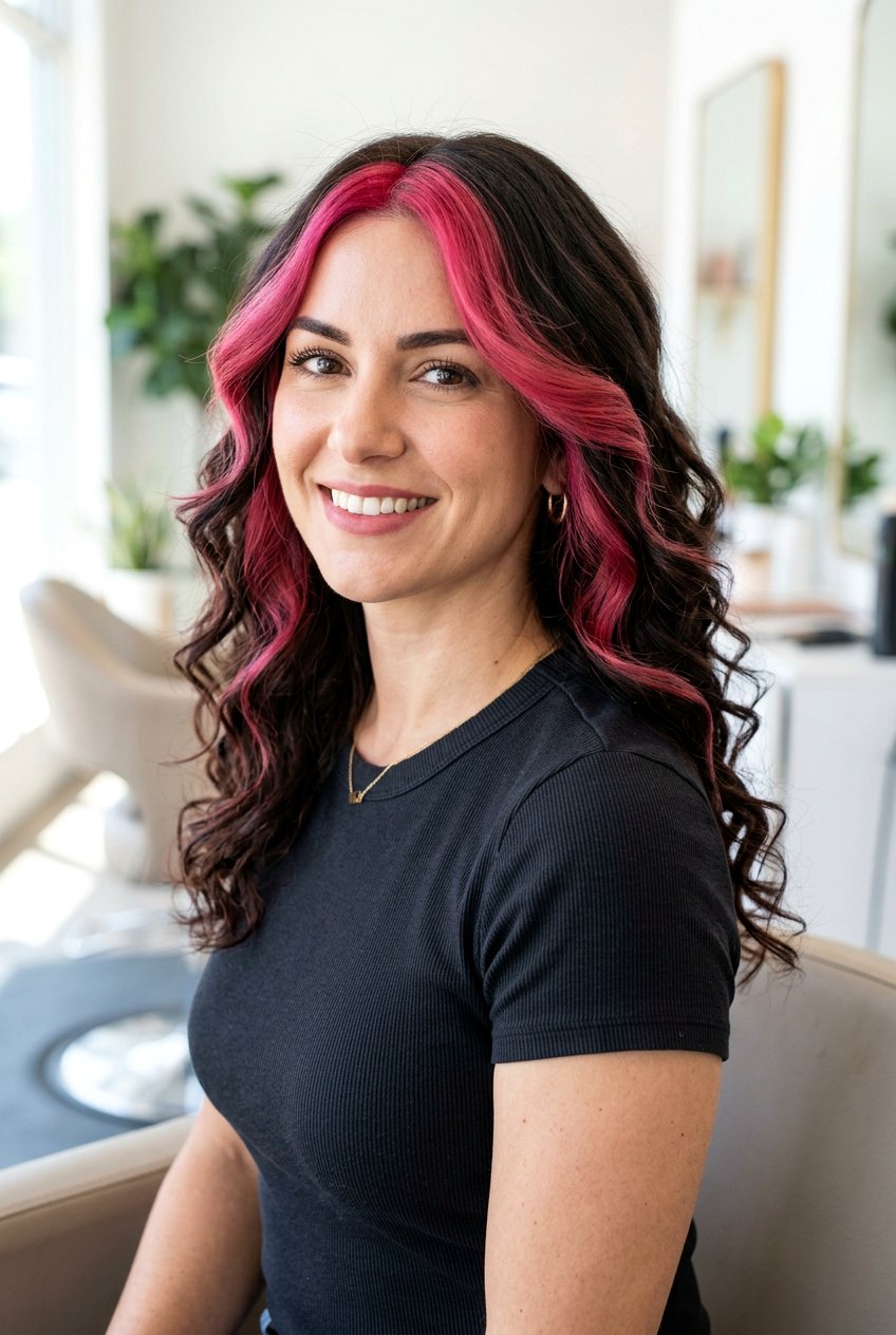 Raspberry Pink Money Piece For Dark Hair - 20 pink money piece hair - 20 pink money piece hair