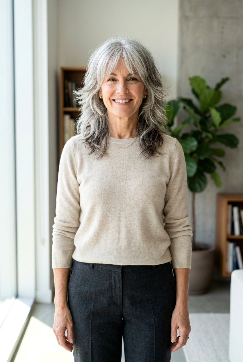 Razor Cut Feathered Shag - 20 feathered shag for mature women - 20 feathered shag for mature women