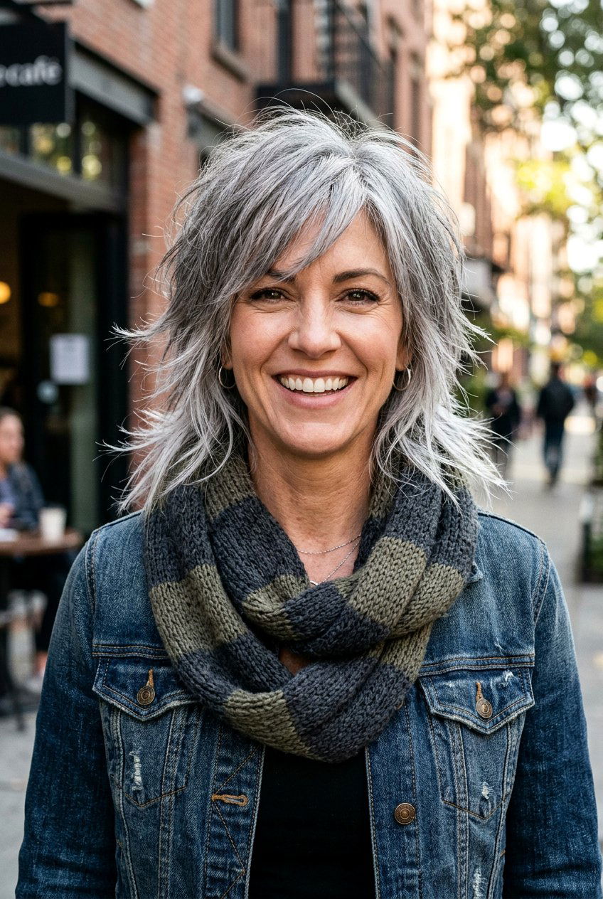 Razor Cut Gray Shag - 20 gray shag haircut for women over 60 - 20 gray shag haircut for women over 60
