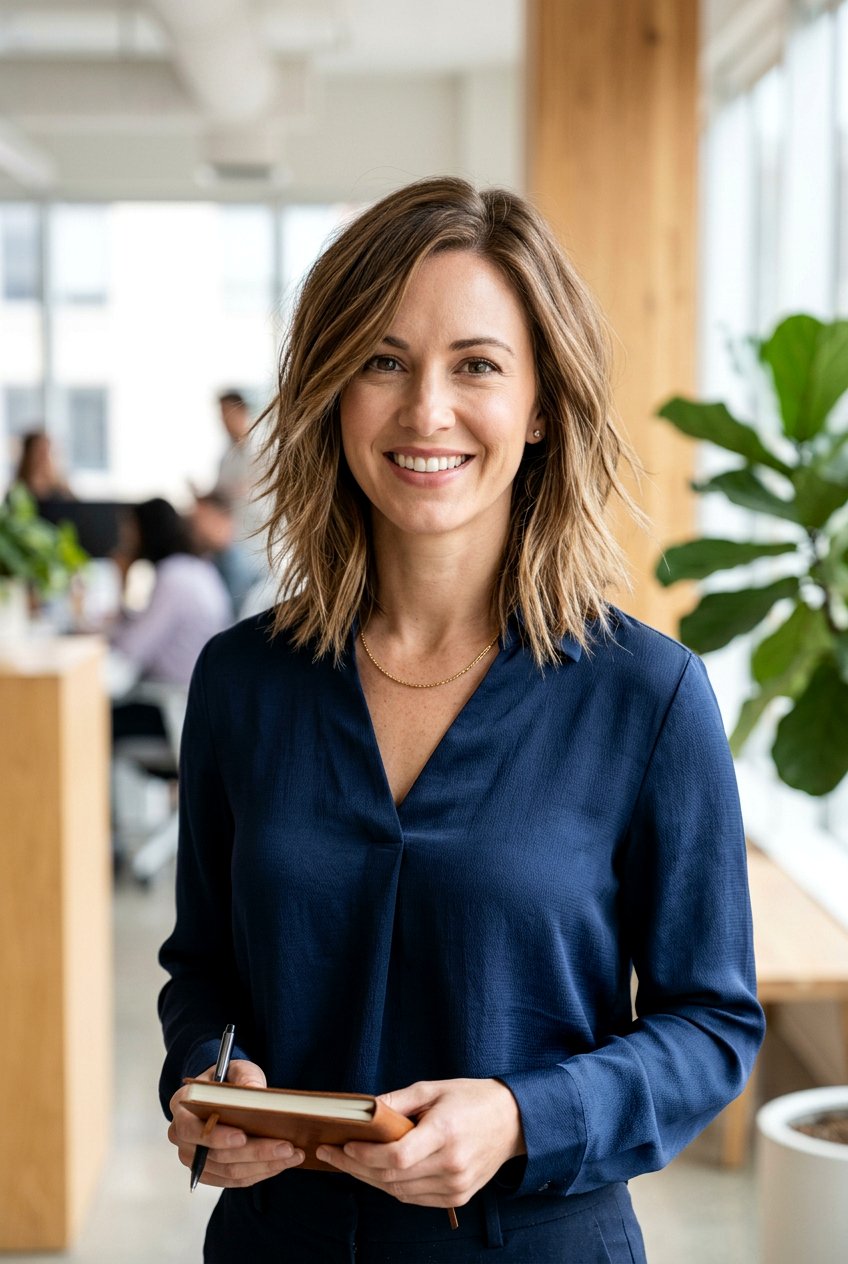 Razor Cut Lob - 20 low maintenance haircut for professional women - 20 low maintenance haircut for professional women