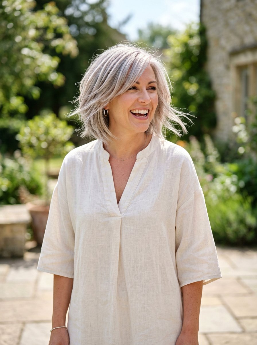 Razor Cut Silver Beige Blend - 20 silver beige blend for mature women - 20 silver beige blend for mature women