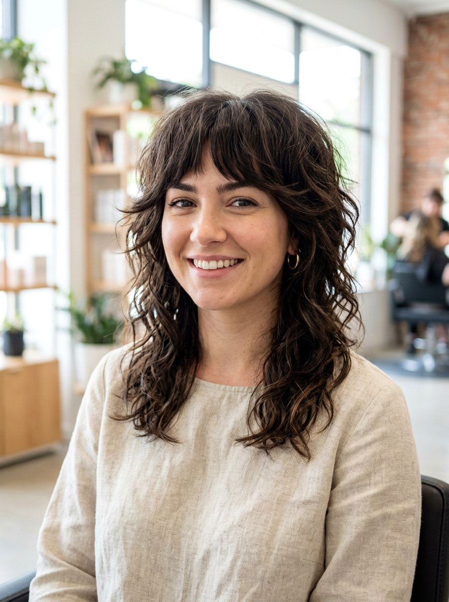 Razor Shag With Bottleneck Bangs - 20 razor shag for thick hair - 20 razor shag for thick hair