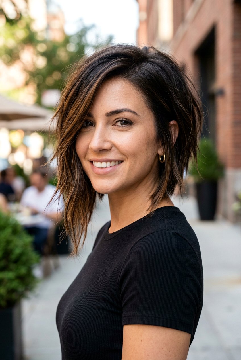 Razored Asymmetrical Bob - 20 razored haircut for women - 20 razored haircut for women