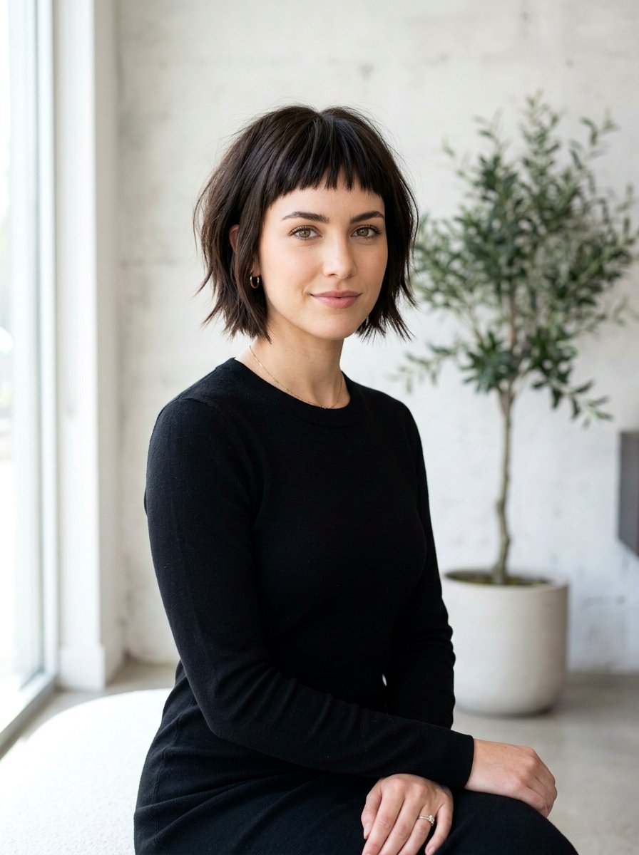 Razored Bob With Baby Bangs - 20 razored bob with bangs - 20 razored bob with bangs