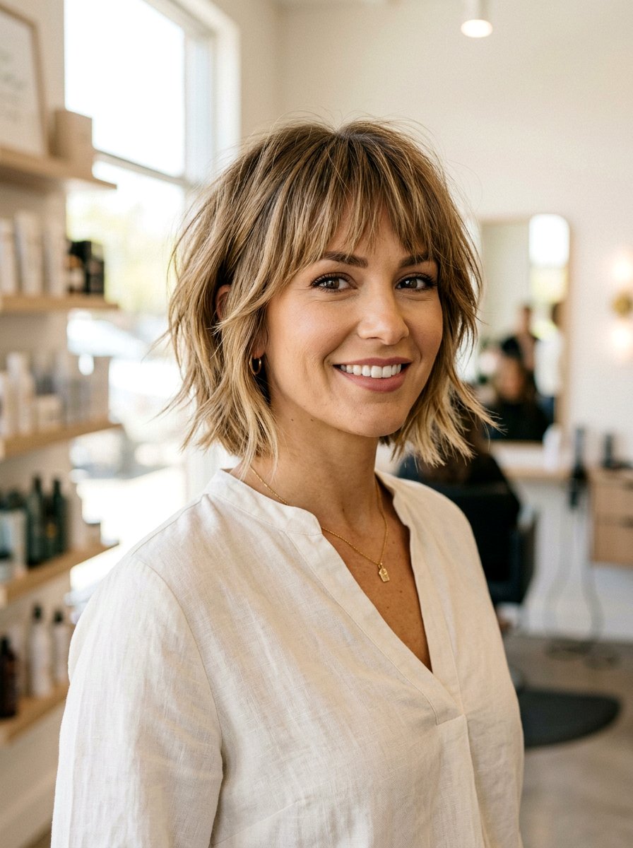 Razored Bob With Fringe And Layers - 20 razored bob with bangs - 20 razored bob with bangs