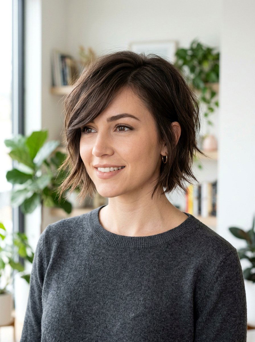 Razored Bob With Side Part Bangs - 20 razored bob with bangs - 20 razored bob with bangs