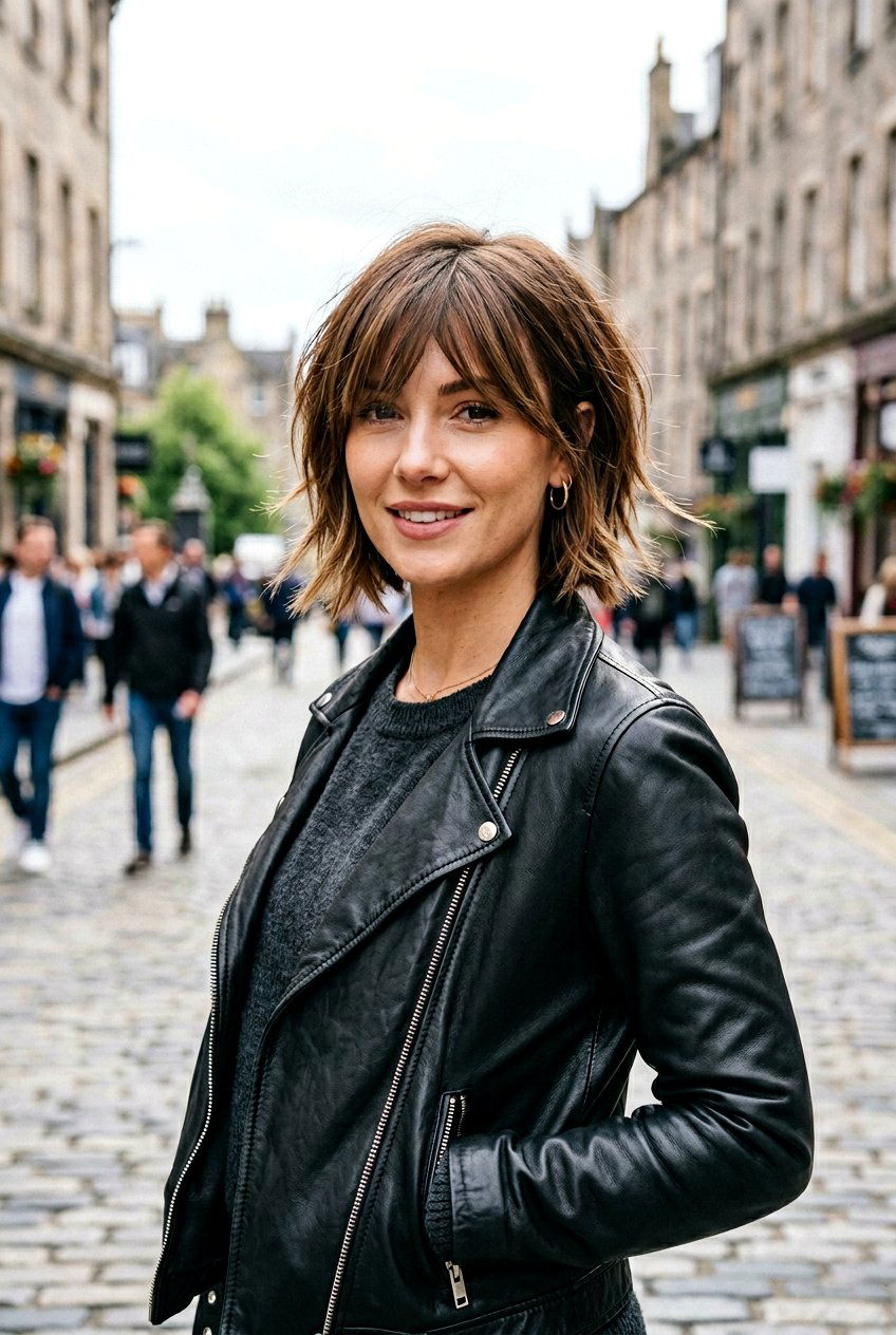 Razored Bob With Side Swept Bangs - 20 modern bob haircut with movement - 20 modern bob haircut with movement