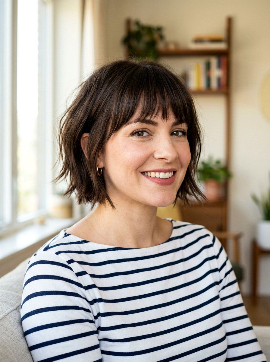 Razored French Bob With Bangs - 20 razored bob with bangs - 20 razored bob with bangs