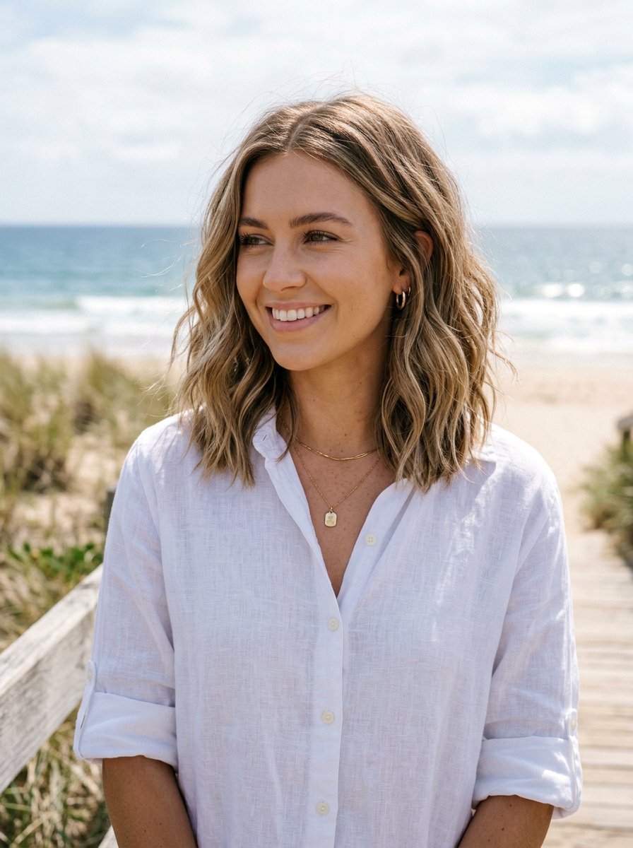 Razored Lob For Fine Hair With Beach Waves - 20 razored lob for fine hair - 20 razored lob for fine hair