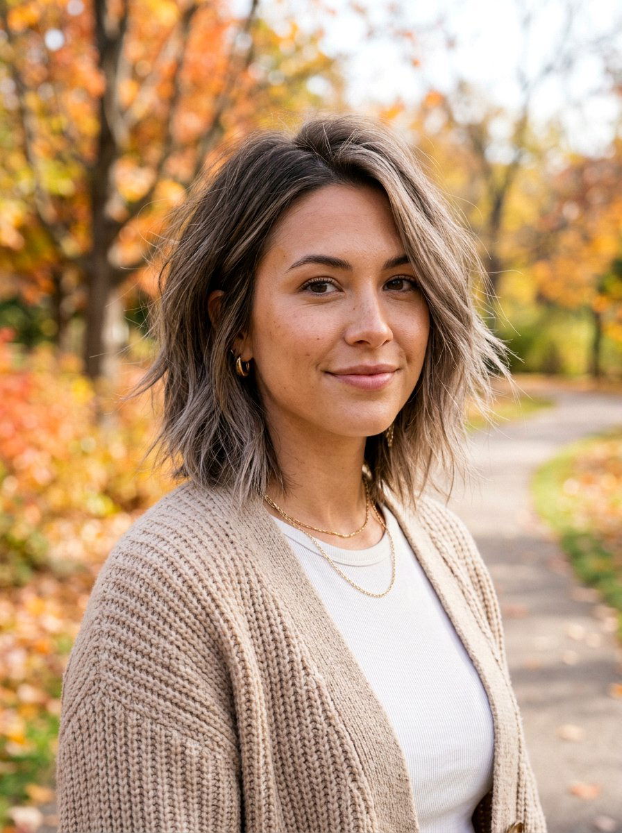 Razored Lob Haircut - 20 haircut to fix flat layers - 20 haircut to fix flat layers