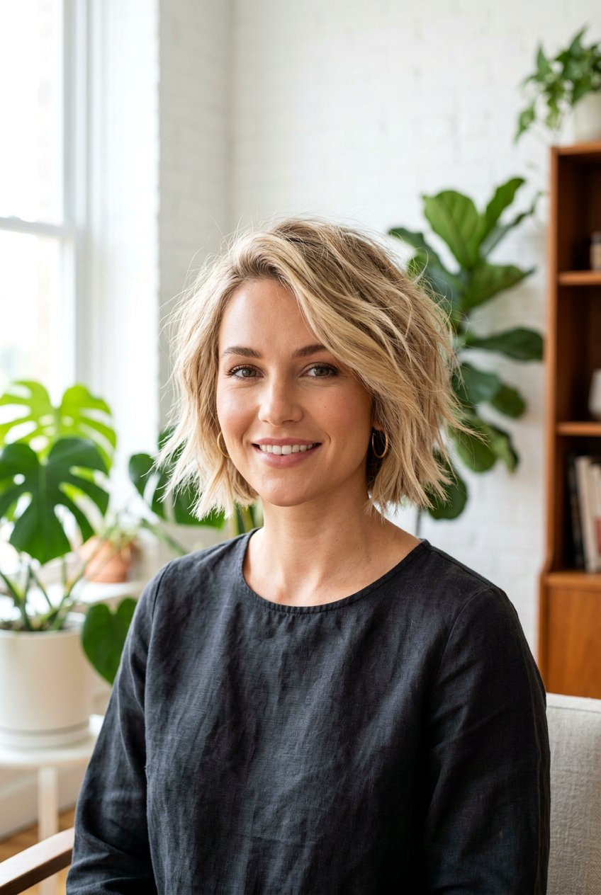 Razored Messy Bob - 20 razored haircut for women - 20 razored haircut for women