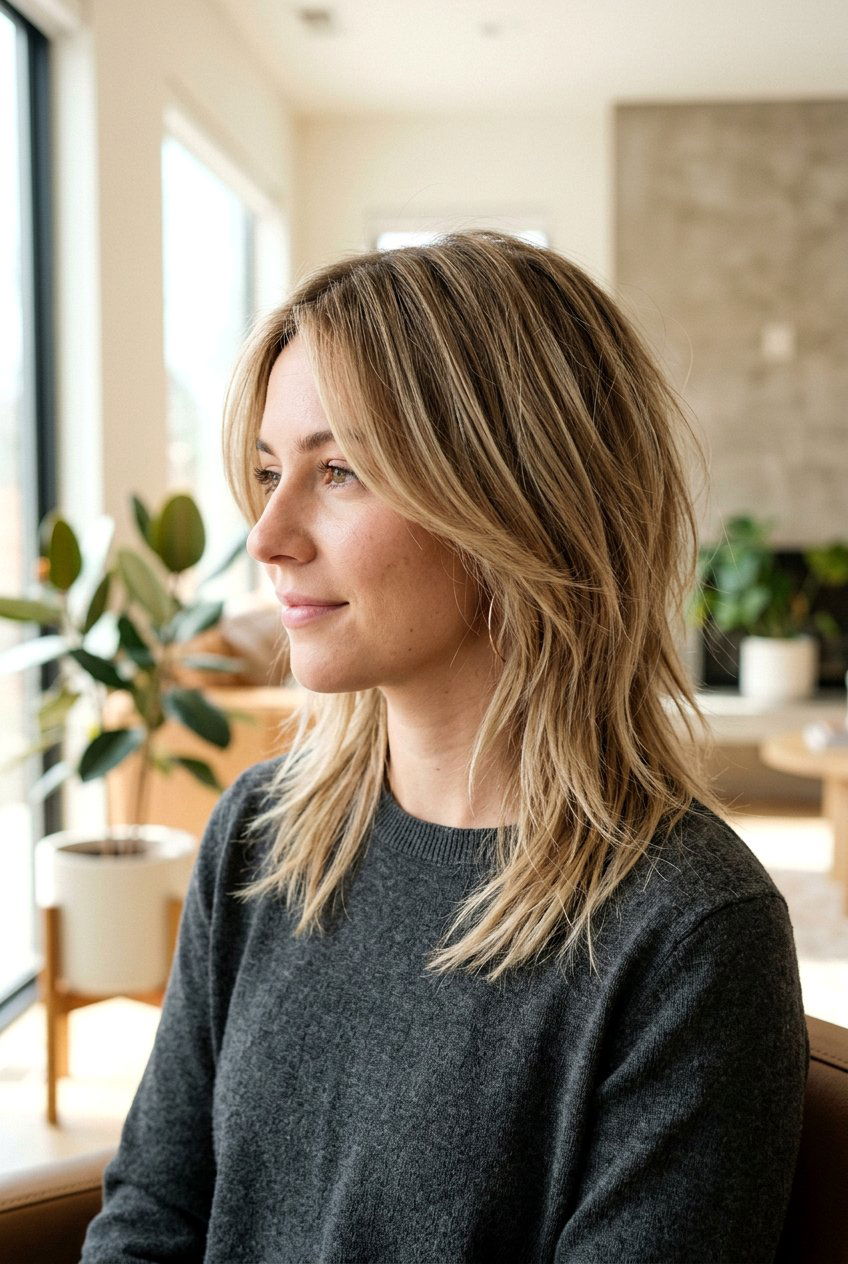 Razored Shoulder Length Hair - 20 medium hairstyles for thin hair - 20 medium hairstyles for thin hair