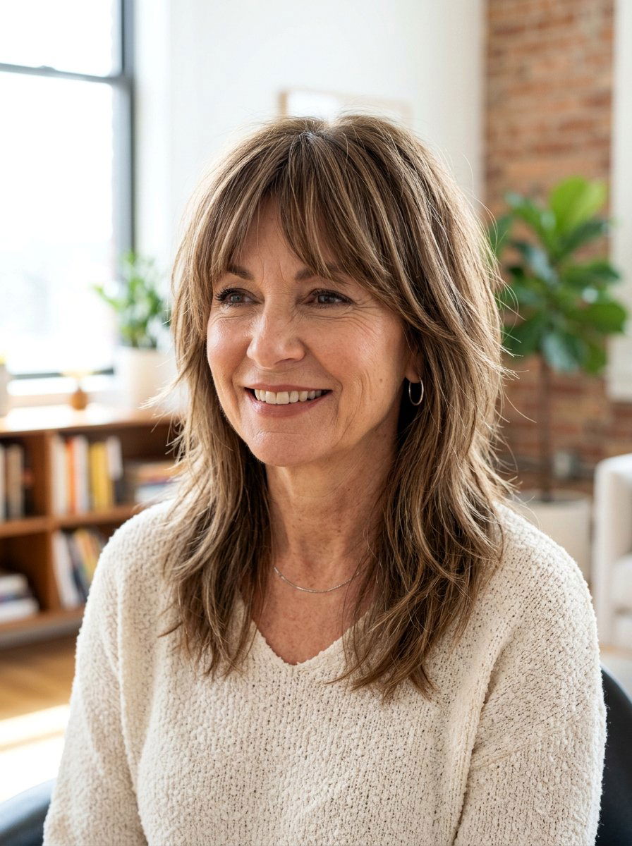 20 Stylish Straight Shag Haircut Ideas for Women Over 50