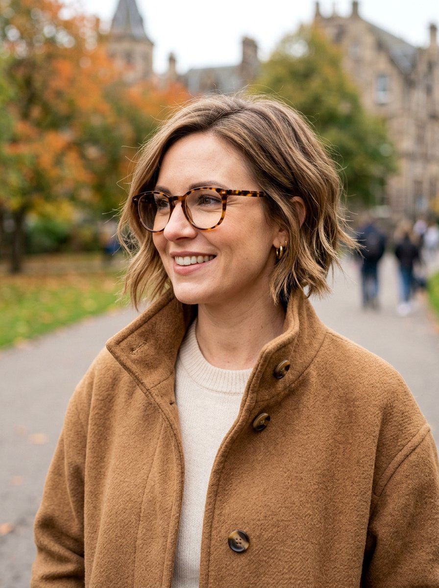 Razored bob haircut - 20 short layered cut for women with glasses - 20 short layered cut for women with glasses