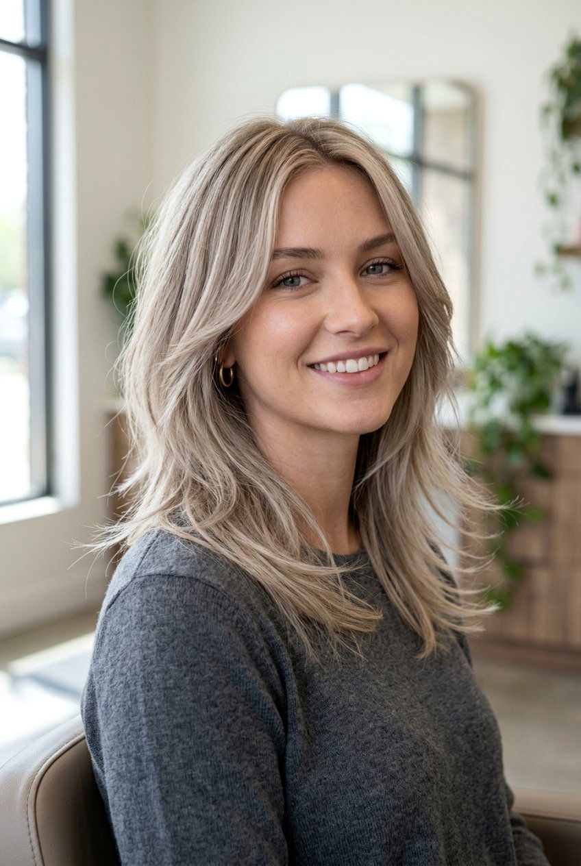 Razored shoulder length cut - 20 medium haircuts for round faces - 20 medium haircuts for round faces