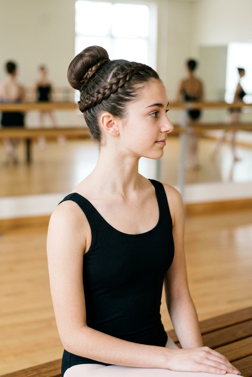 Recital Bun With French Braid - 20 recital bun for dancers - 20 recital bun for dancers