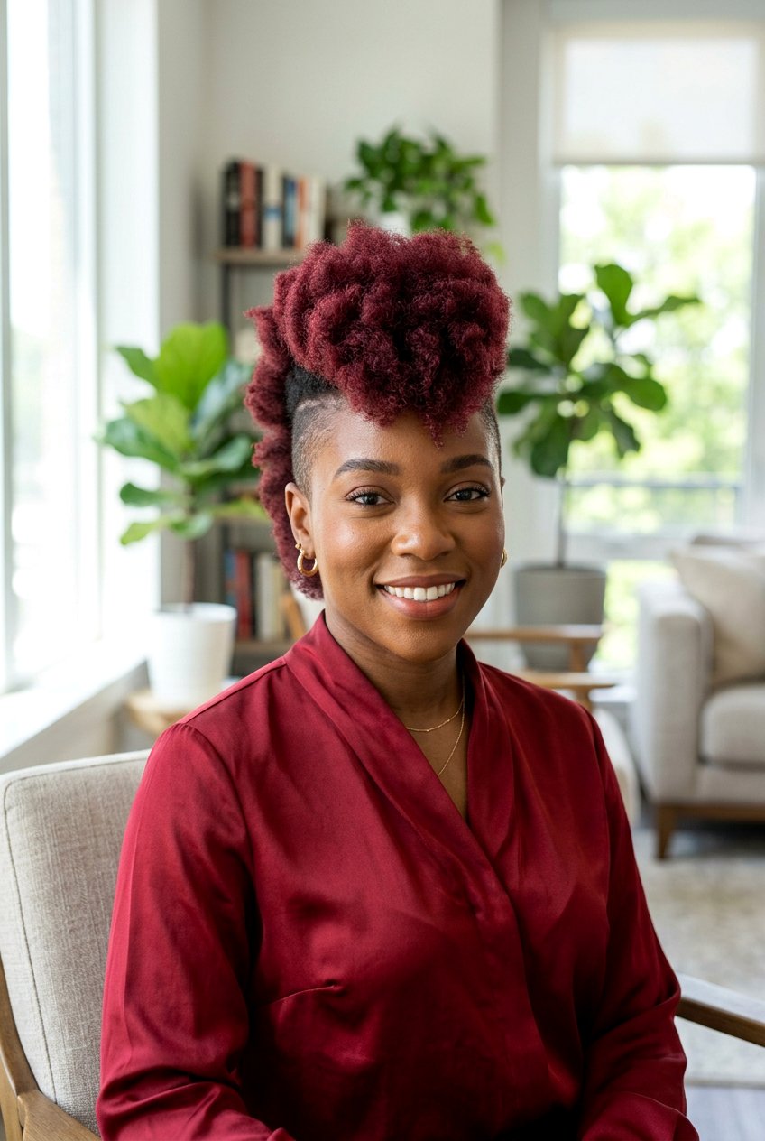 Red Afro Mohawk For Women - 20 afro mohawk hairstyle - 20 afro mohawk hairstyle